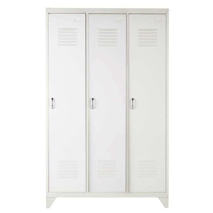 Garderobekast, model locker, wit metaal, breedte 115 cm-Loft