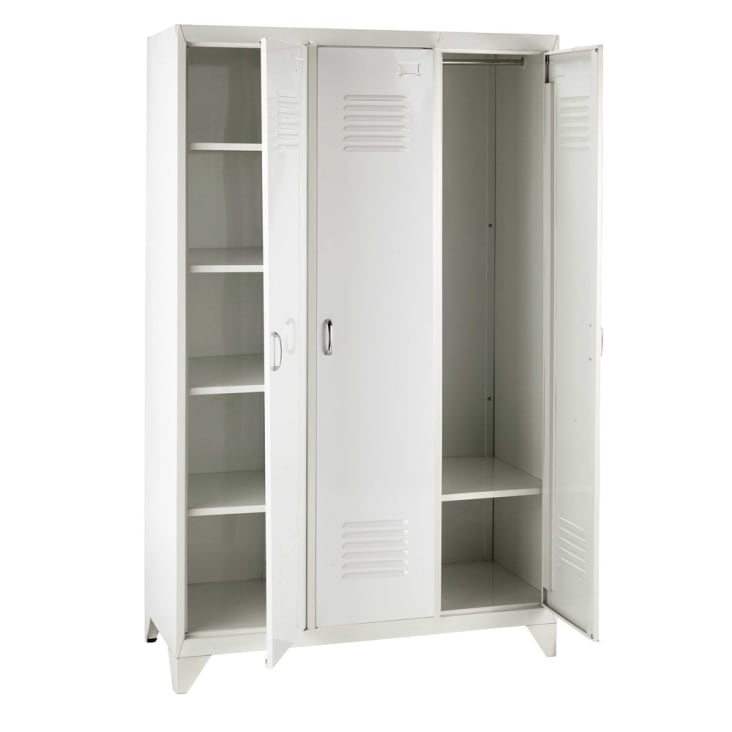 Garderobekast, model locker, wit metaal, breedte 115 cm-Loft cropped-2