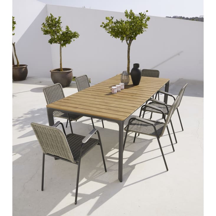 Gartentisch aus anthrazit Aluminium für 6/8 Personen L200-Fuji ambiance-5