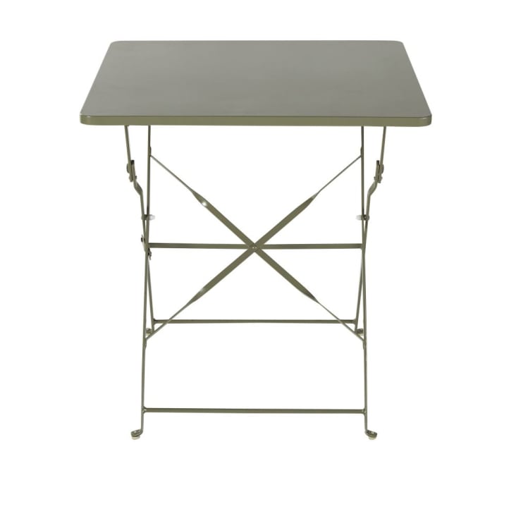Gartentisch für die gewerbliche Nutzung aus khakigrünem Metall L70-Guinguette Business cropped-2