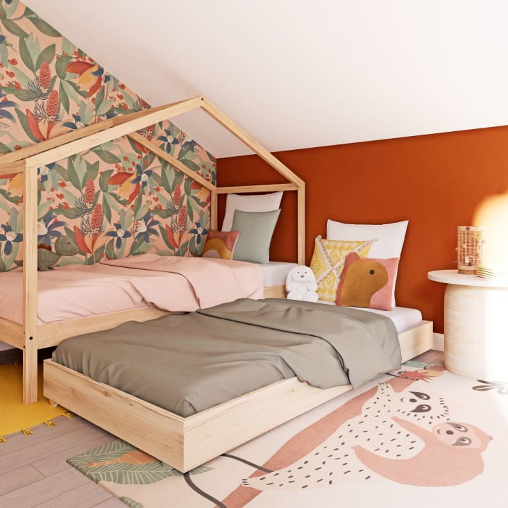 Gaveta para cama em cabana 90x190 com rodízios-Mimizan ambiance-6