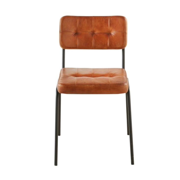Gecapitonneerde stoel van bruin en metaal Flemming | Maisons du Monde