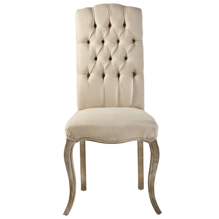 Gepolsterter Stuhl aus Leinen und Esche-Chloe cropped-2
