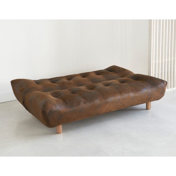 Gestepptes 3-Sitzer-Sofa Clic-Clac mit braunem Microsuede-Bezug-Cloud ambiance-8