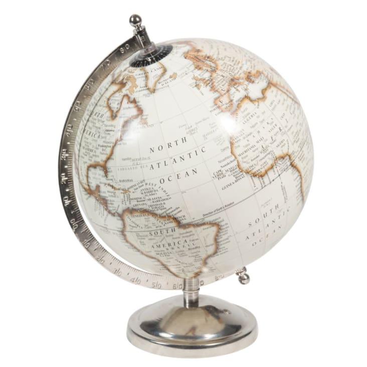 Globe terrestre carte du monde beige-Clémence