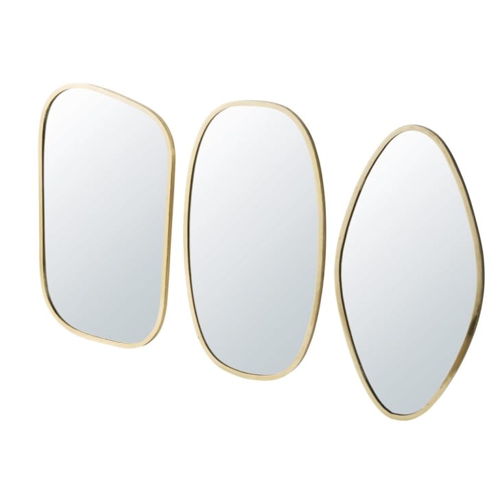 Goudkleurige metalen spiegels (x3) 37x59-MARINA