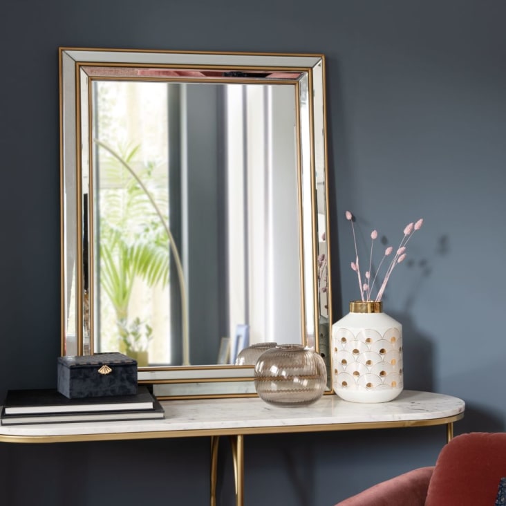 controleren Familielid voordeel Goudkleurige spiegel 70 x 90 cm ELIZAH | Maisons du Monde