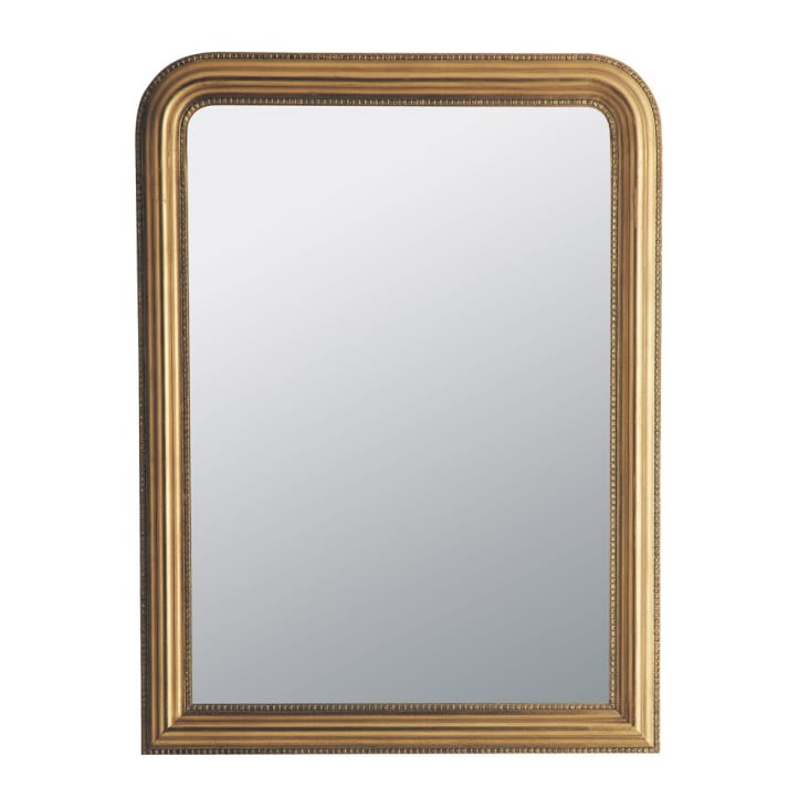 Goudkleurige spiegel in paulowniahout 90x120-CELESTE