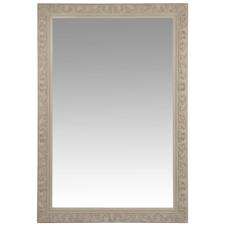 Grand miroir rectangulaire à moulures beiges 120x180-ALIENOR
