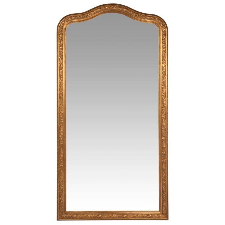 Grand miroir rectangulaire à moulures dorées 100x200-FONTENAY