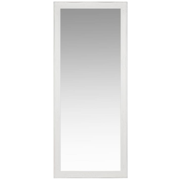 Grand miroir rectangulaire à moulures en bois de paulownia blanc 80x190-ENZO
