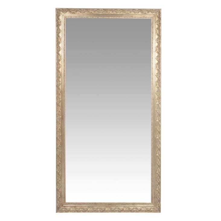 Grand miroir rectangulaire à moulures irisées 90x180
