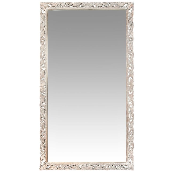 Grand miroir rectangulaire en bois de manguier sculpté 120x210-LOMBOK