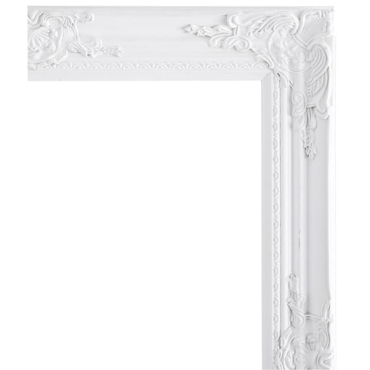 Grand miroir rectangulaire sur pied à moulures blanches 164x44-Enzo detail-2