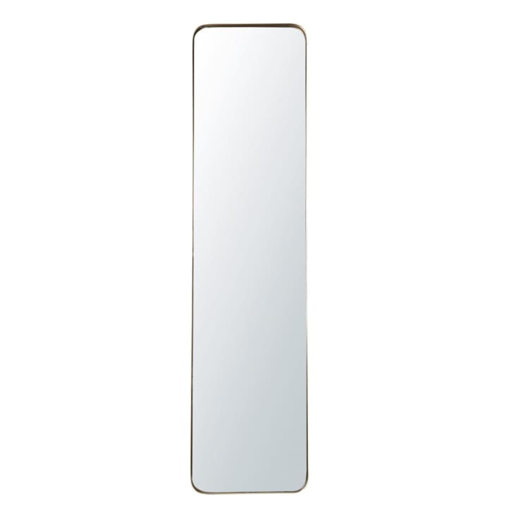 Grand miroir rectangulaire sur pied en métal doré 40x167-WESTON cropped-2