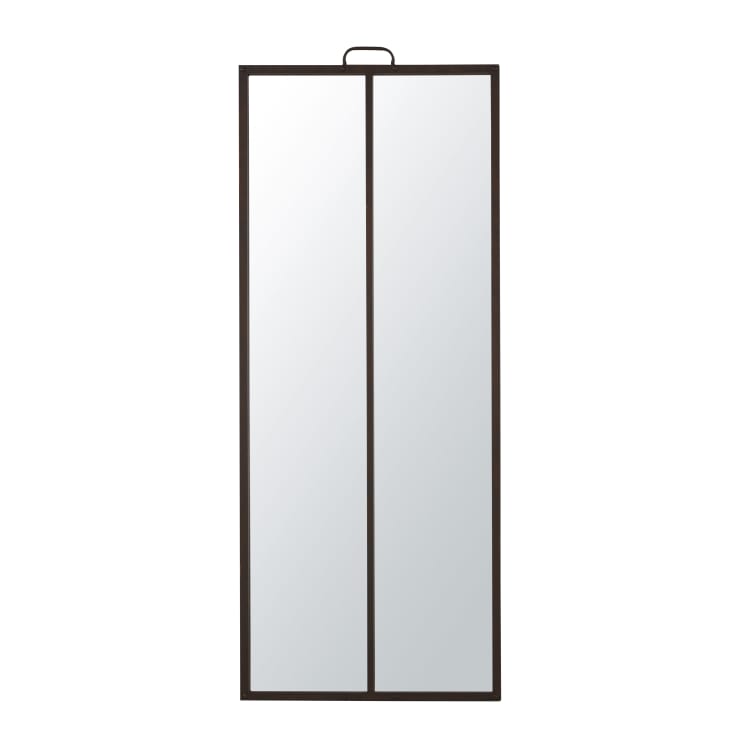 Grand miroir rectangulaire verrière en métal effet vieilli 60x155-ATLANTA