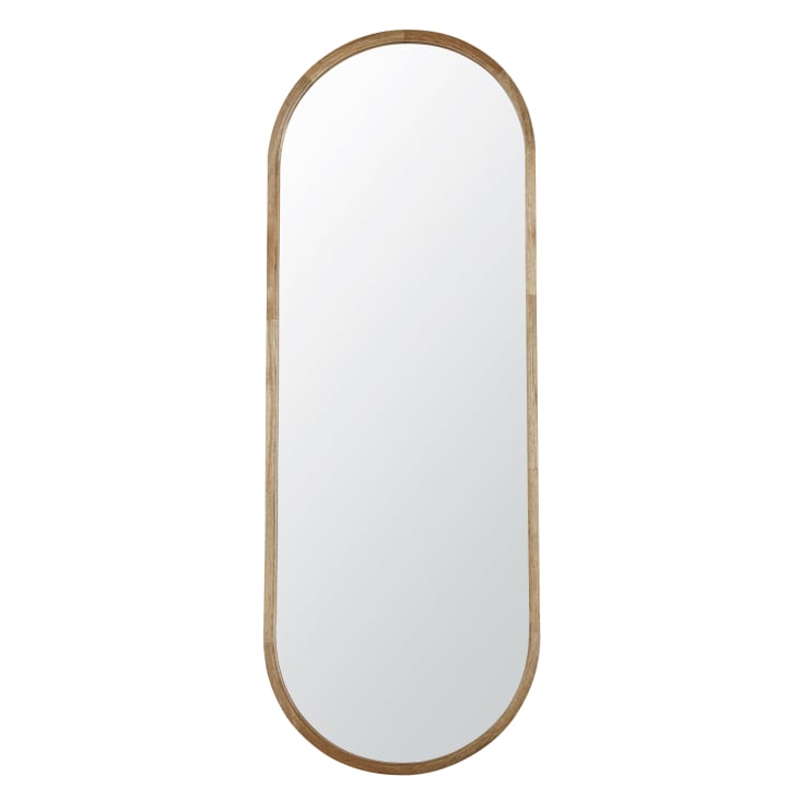 Grande specchio ovale in legno di mango 60x170 cm