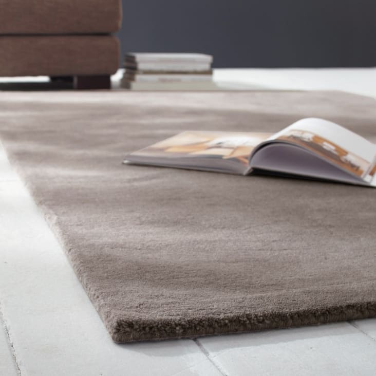 toxiciteit van In de omgeving van Groot licht taupe getuft wollen tapijt 250 x 350 cm Soft | Maisons du Monde