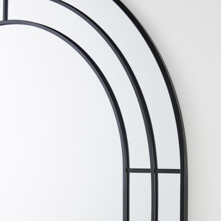 Großer Spiegel in Fensteroptik aus Metall, schwarz 71x180 | Maisons du Monde
