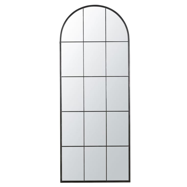 Großer Spiegel in Fensteroptik aus Metall, schwarz 71x180-OSCAR