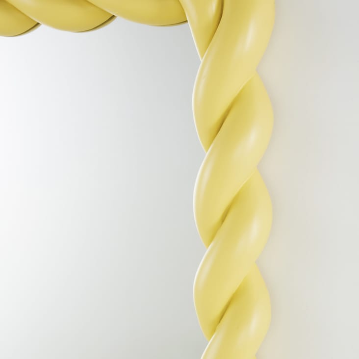 Grote rechthoekige spiegel met gedraaide gele sierlijst, 80 x 160 cm ...