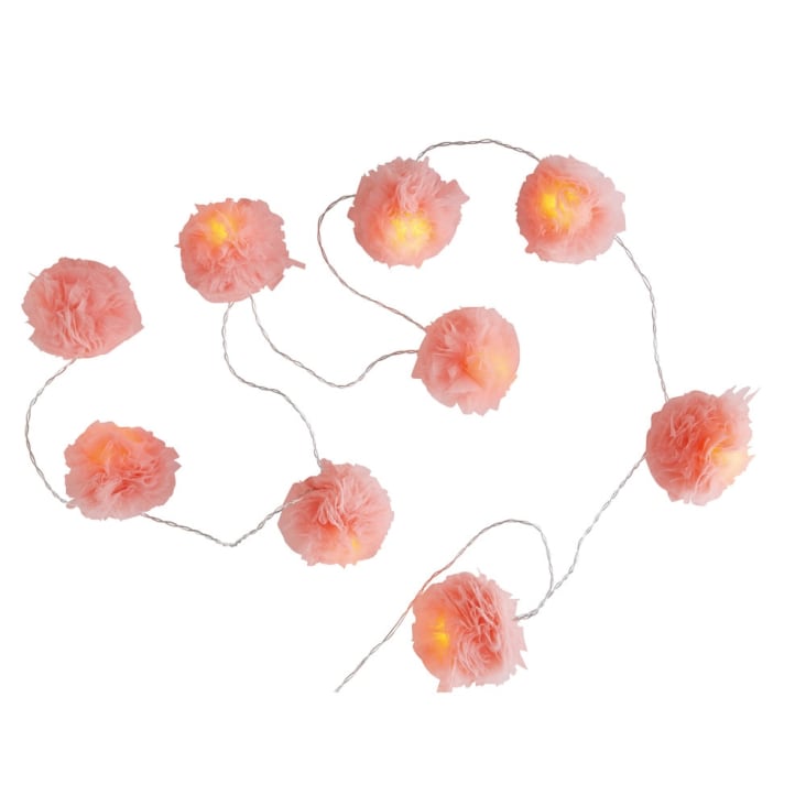 Guirnalda luminosa de 9 LEDS con pompones rosas L.214-Capucine cropped-2