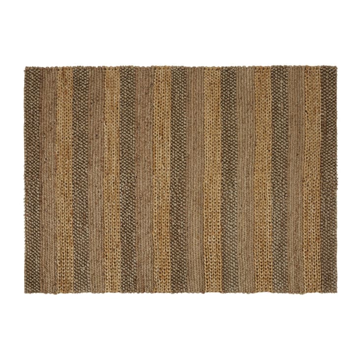 Handgewebter Teppich aus Jute und Baumwolle, beige und braun, 140x200cm-ESPINAUX