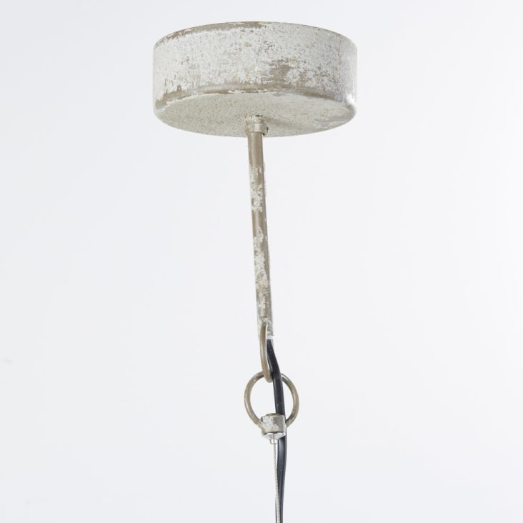 Hanglamp met parels van wit dennenhout en metaal met verweerd effect-SALOME cropped-2