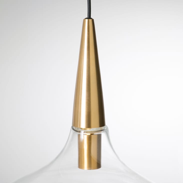 Hanglamp van glas en goudkleurig metaal-Nova cropped-2