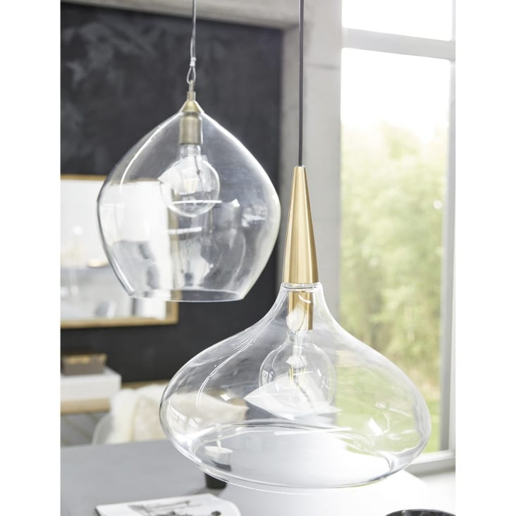 Hanglamp van glas en goudkleurig metaal-Nova ambiance-9