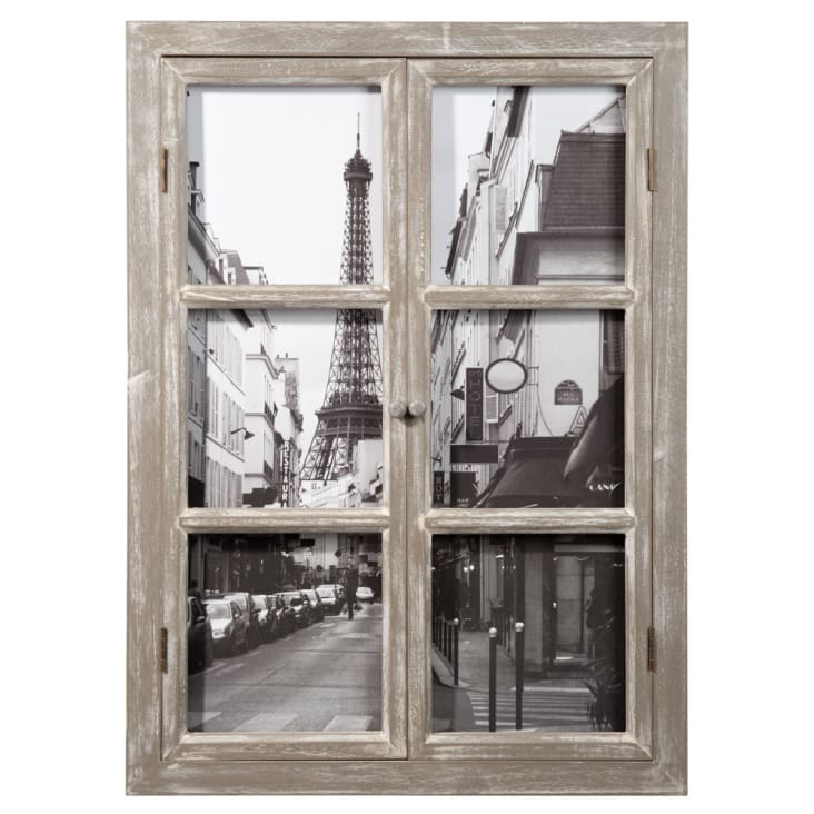 Holzbild Fenster, 57x79-Paris
