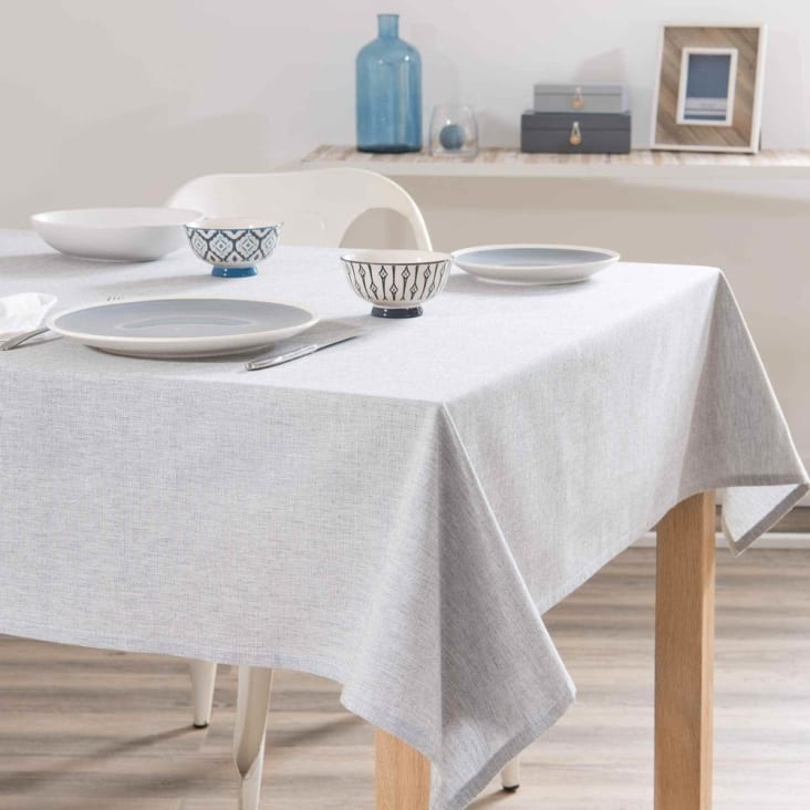 HOME light grey cotton tablecloth 150 x 250 cm-Home ambiance-1