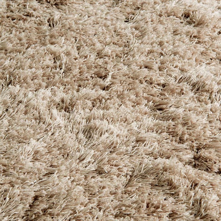 Malawi waarom niet Matrix Hoogpolig beige stoffen tapijt 160 x 230 cm Inuit | Maisons du Monde