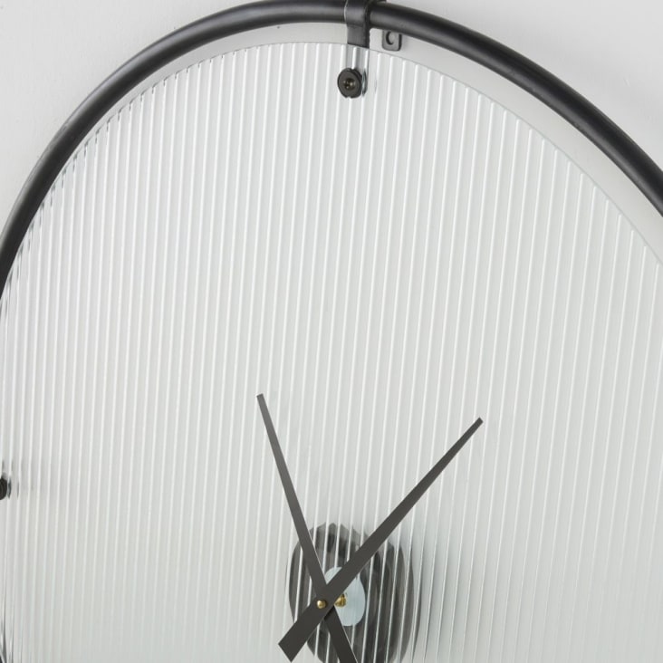 Horloge en verre et métal noir D91-CALTON cropped-2
