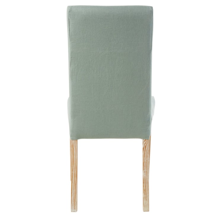 Housse de chaise en lin lavé vert jade, compatible chaise MARGAUX-MARGAUX cropped-3