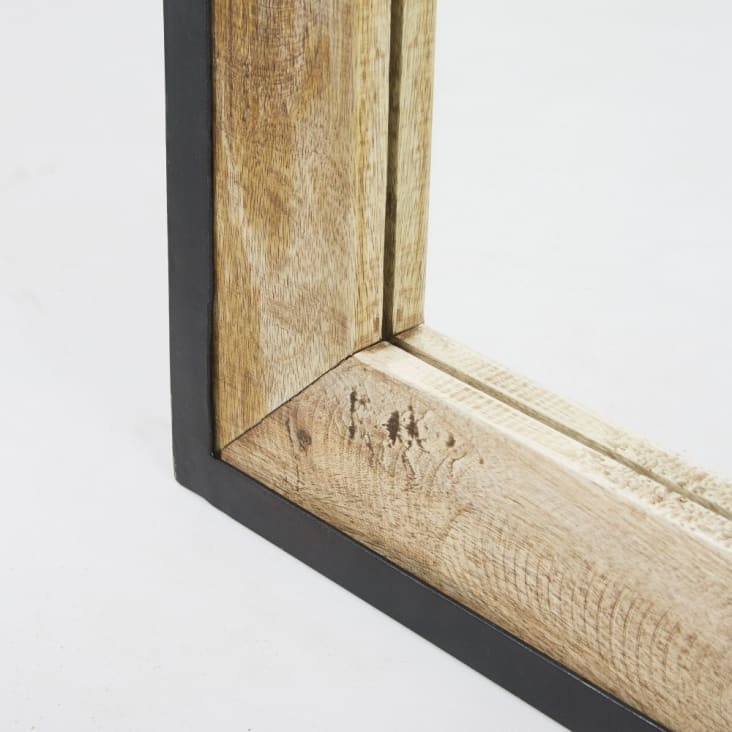 Industriellen Spiegel mit Rahmen aus Mangoholz und schwarzem Metall 70x120-MILES cropped-3