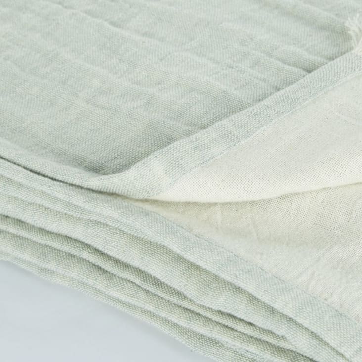 Jadegrüne Decke aus Baumwoll- und Leinengaze, 160x210cm-ALANO cropped-3