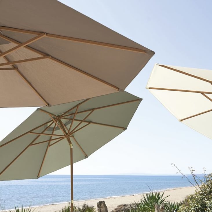 Kantelbare parasol van aluminium en taupe stof 3x3 m-Palma ambiance-5