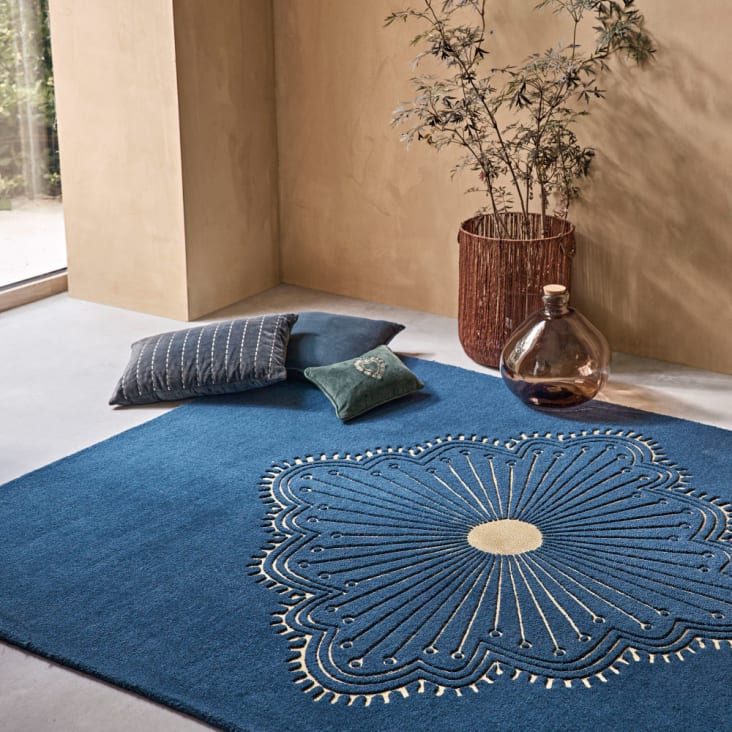 Zitkussen voor bank VIVARA 152 x 54 cm Marineblauw