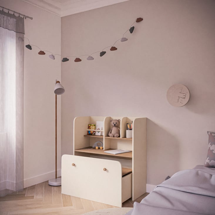 LVB Drankenkar wit, stijlvolle barwagen, houten plank met metalen onderstel, 4 wielen, verstelbare plank, keuken/woonkamer
