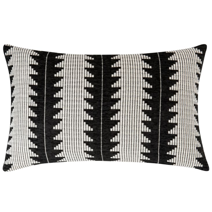 Kissen SchwarzWeißJacquardmuster 40x60 Maisons du Monde
