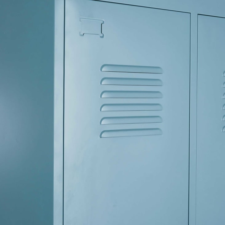 Kleiderschrank mit 2 Türen aus Metall, blaugrau-Loft detail-5