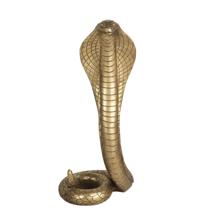 Kobra-Figur aus goldfarbenem Polyresin, H70cm SPINA | Maisons du Monde