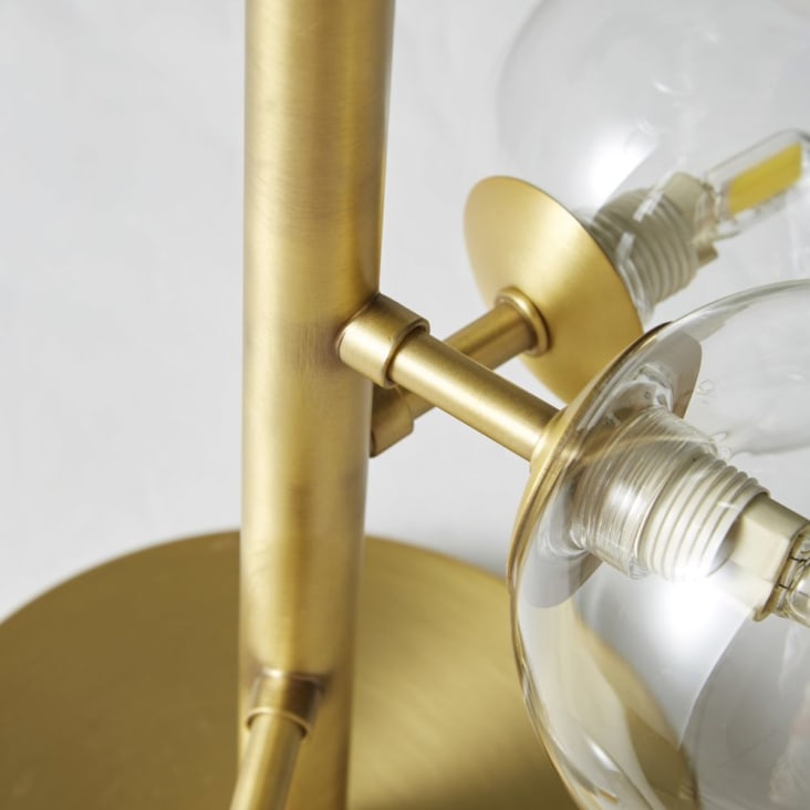 Lamp met 6 bollen van glas en goudkleurig metaal-ATOME cropped-6