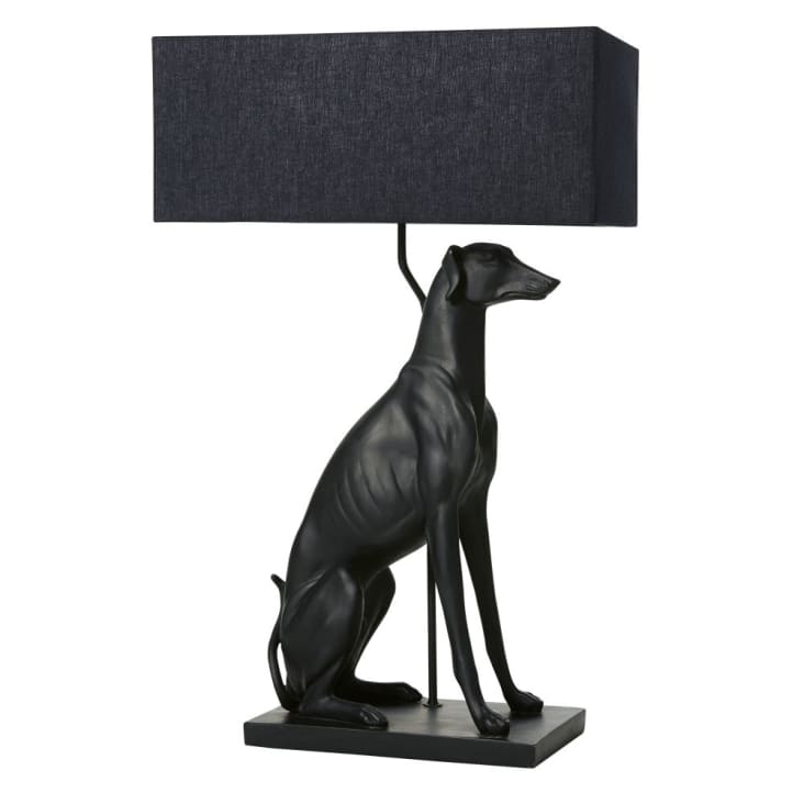 Lamp met zwarte hond en lampenkap-ARCHIE cropped-2