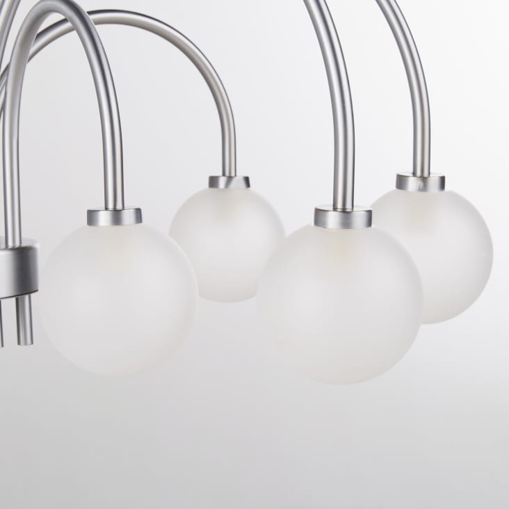 Massive Lampada Da Soffitto Adela – Design A Spirale – Argentato – Metallo/Vetro – Lampadina Inclusa