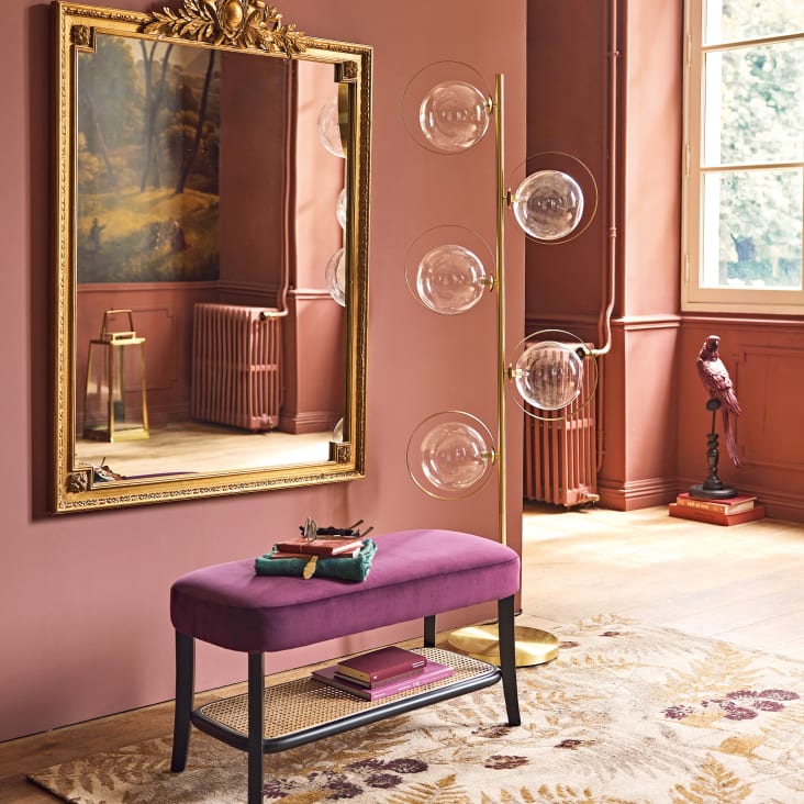 Tapis beige de salon avec perroquet design rectangulaire - SOUFFLE  D'intérieur - Souffle D'intérieur