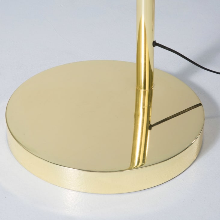 Lampadaire en métal doré et verre fumé H192 cm-Sphere cropped-4