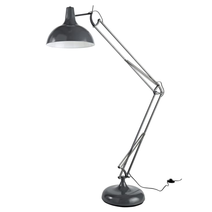 Lámpara de pie orientable de metal gris-Disco