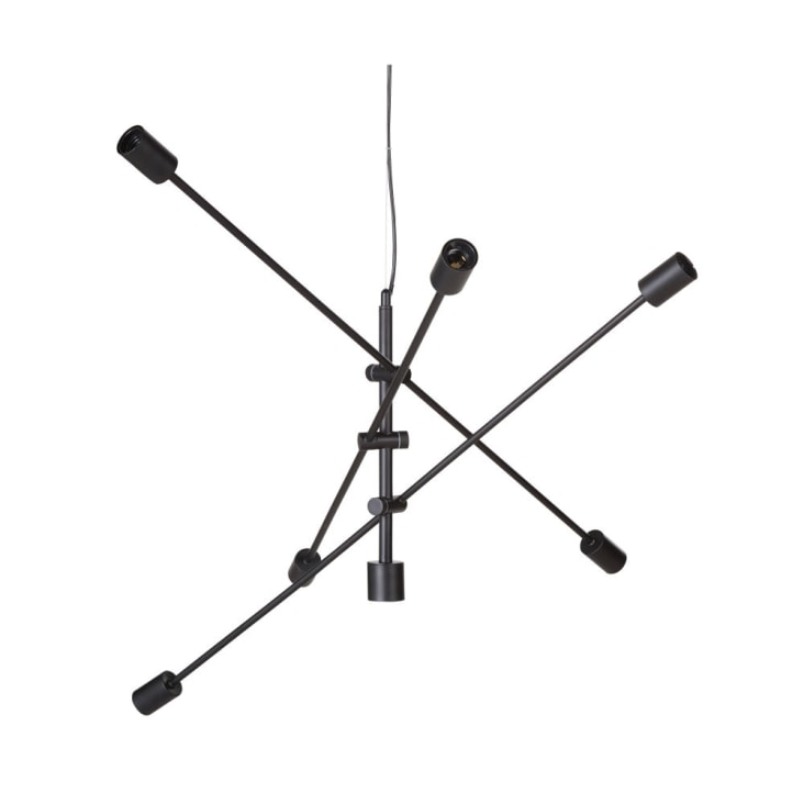 Lámpara de techo con 3 brazos de metal negro-ISAAK